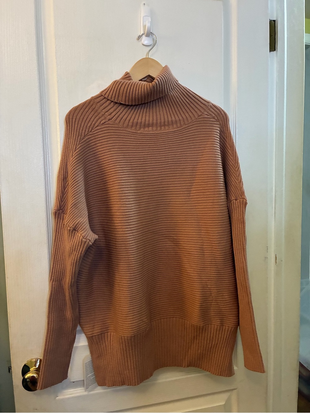 LILLUSORY Ribbed Turtleneck Sweater  Camel Brown NWT size XL